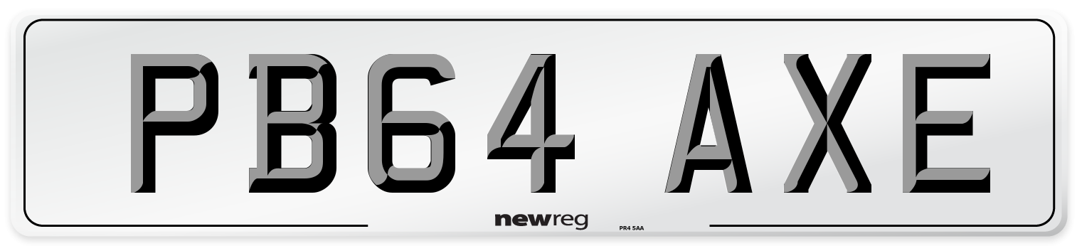 PB64 AXE Number Plate from New Reg